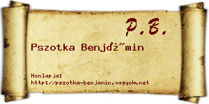 Pszotka Benjámin névjegykártya